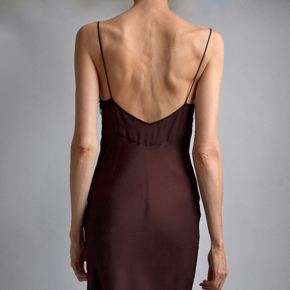 *SOLD* GUCCI 100% SILK Spaghetti Minimal Slip Maxi Gown - Picture 5 of 13